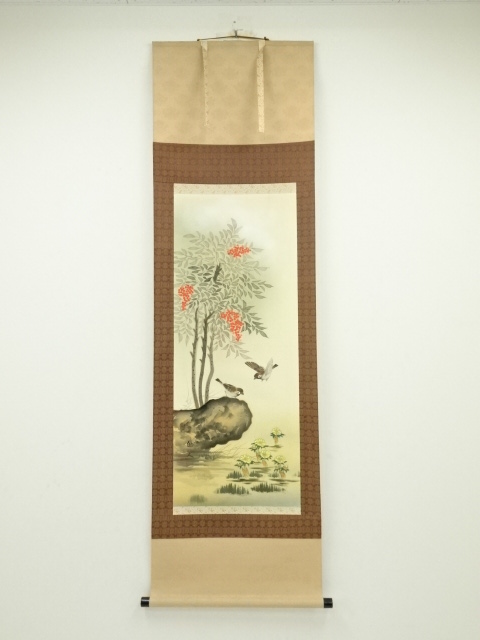 JAPANESE HANGING SCROLL / HAND PAINTED / HEAVENLY BAMBOO